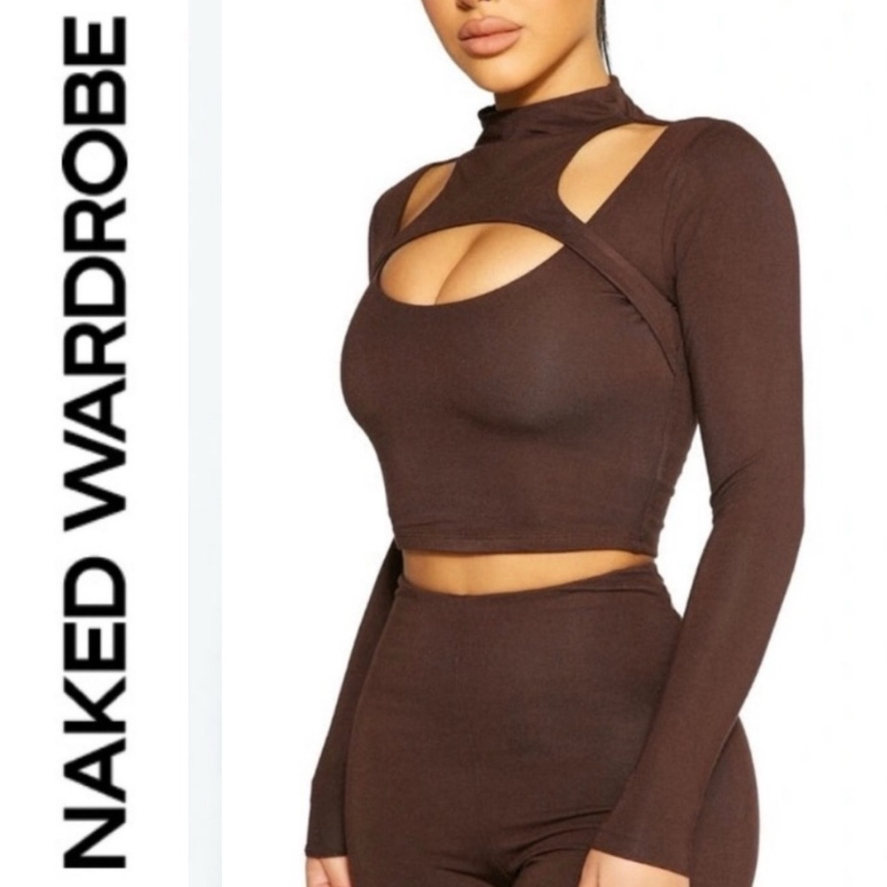 Naked Wardrobe Brown Crop Top